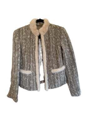 Tweed Mink Trim Jacket